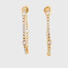 18k Yellow Gold Inside Out Diamond Hoops
