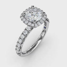 Fana Classic Diamond Halo Engagement Ring with a Gorgeous Side Profile