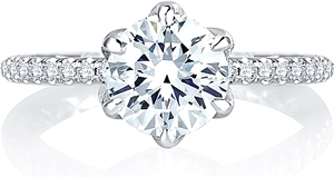 A.Jaffe 6-Prong Pave Diamond Engagement Ring