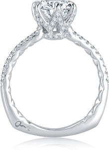 A.Jaffe 6-Prong Pave Diamond Engagement Ring