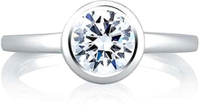 A.Jaffe Bezel Set Diamond Engagement Ring