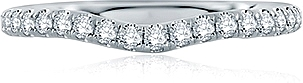 A.Jaffe Contoured Pave Diamond Wedding Band