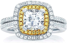 A.Jaffe Double Halo Diamond Engagement Ring