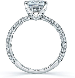 This diamond engagement ring setting by A.Jaffe features three rows...