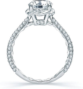 This diamond engagement ring setting by A.Jaffe features three rows...