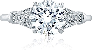 A.Jaffe Pave Diamond Engagement Ring
