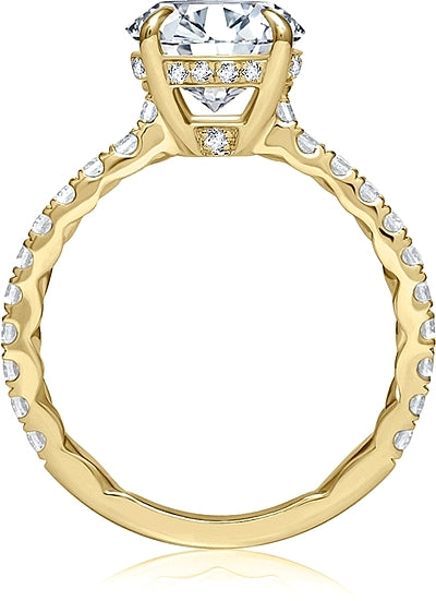 18K White Gold Bezel Set Engagement Ring For 1.25ct Center Gemstone | A. Jaffe  Engagement Rings | Johannes Hunter Jewelers
