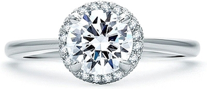 A.Jaffe Pave Halo Diamond Engagement Ring