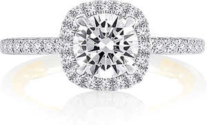 A.Jaffe Pave Halo Diamond Engagement Ring