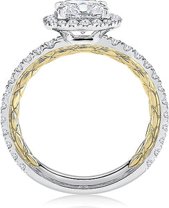 A.Jaffe Pave Halo Diamond Engagement Ring