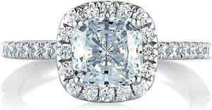 A.Jaffe Pave Halo Diamond Engagement Ring