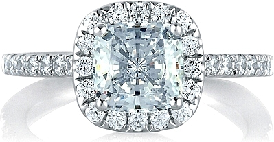 A.Jaffe Pave Halo Diamond Engagement Ring