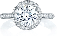 A.Jaffe Pave Halo Diamond Engagement Ring