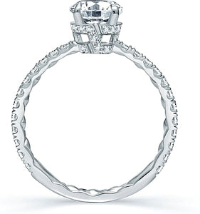 This diamond engagement ring setting by A.Jaffe features pave set r...