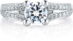 A.Jaffe Split Shank Diamond Engagement Ring