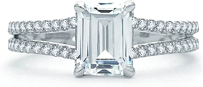 A.Jaffe Split Shank Diamond Engagement Ring