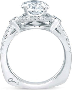 This diamond engagement ring setting by A.Jaffe features round bril...