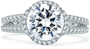 A.Jaffe Split Shank Pave Diamond Engagement Ring