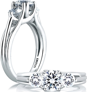 This diamond engagement ring setting by A.Jaffe features two round ...