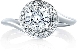 This diamond engagement ring setting features a simple shank that t...