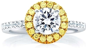 This diamond engagement ring setting by A.Jaffe features round bril...