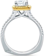 A.Jaffe Yellow & White Halo Diamond Engagement Ring