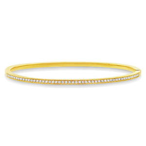 This bangle features pave set round brilliant cut diamonds that tot...