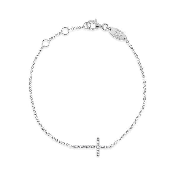 Sideways diamond cross bracelet outlet