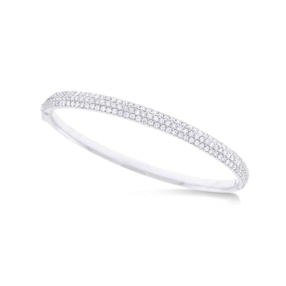 14K Gold and Diamond Hinged Bangle. Available in yellow, white and ...