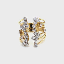 18k Yellow Gold Diamond Open Band Ring 360 view