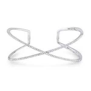 14K Gold and Diamond X Cuff, Small. Available in yellow, white and ...