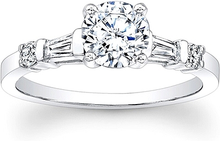 Baguette & Round Brilliant Cut Diamond Engagement Ring