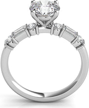 Baguette & Round Diamond Engagement Ring