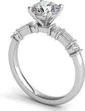 Baguette & Round Diamond Engagement Ring