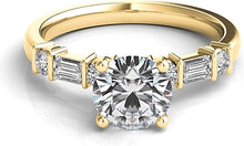 Baguette & Round Diamond Engagement Ring