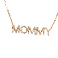 14k Yellow Gold Diamond 'MOMMY' Necklace
