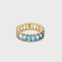 14k Yellow Gold Ombre Gemstone Ring 360 view
