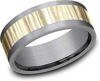 Benchmark 8mm Tantalum & 14k Yellow Gold Men's Wedding Band
