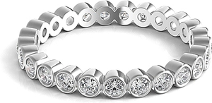 Bezel Set Round Brilliant Cut Diamond Eternity Ring .50ct tw