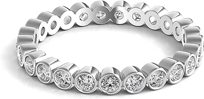 Bezel Set Round Brilliant Cut Diamond Eternity Ring .50ct tw