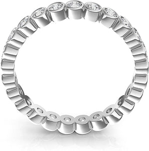 Bezel Set Round Brilliant Cut Diamond Eternity Ring .50ct tw
