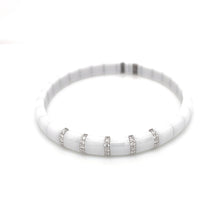 White Ceramic Bracelet Diamond Bracelet