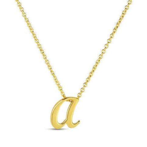 This necklace from Roberto Coin features a lowercase A.