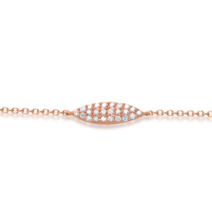This diamond bracelet features pave set round brilliant cut diamond...