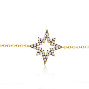 This diamond star bracelet features pave set round brilliant cut di...