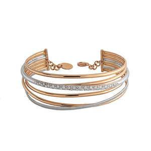 This rose gold cuff features .35cts of round brilliant cut diamonds.