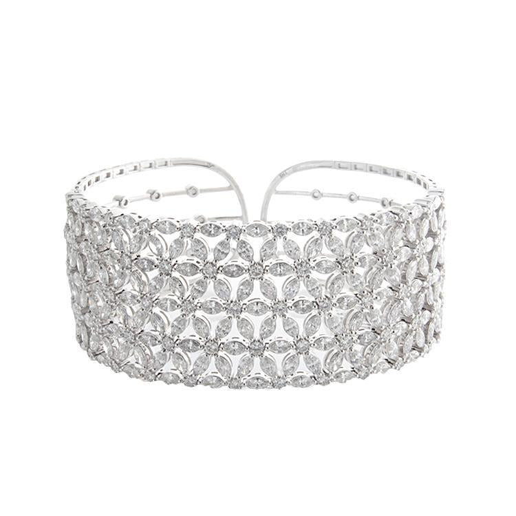 Double Criss Cross Diamond Cuff Bracelet, Sterling Silver – Fortunoff Fine  Jewelry