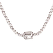18k White Gold Baguette Diamond Necklace 360 video view