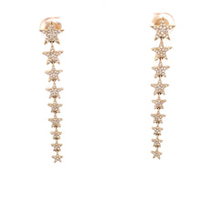 14k Yellow Gold Diamond Star Earrings