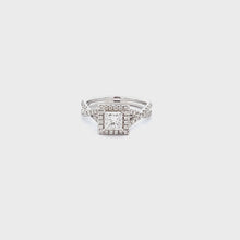 1.08ct Princess Cut 14k White Gold Twist Engagement Ring